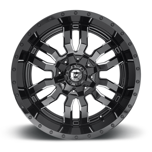 Aluminum Wheels 20X10 Sledge D595 8 On 165.1 Gloss Black Milled 125.2 Bore -18 Offset Fuel Off Road Wheels