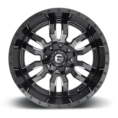 Aluminum Wheels 20X9 Sledge D595 8 On 170 Gloss Black Milled 125.1 Bore 1 Offset Fuel Off Road Wheels