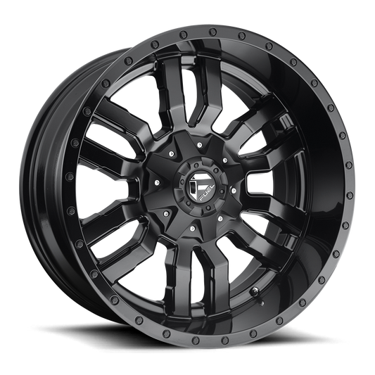 Aluminum Wheels 20X10 Sledge D596 8 On 180 Matte Black/Gloss Black Lip 124.2 Bore -18 Offset Fuel Off Road Wheels