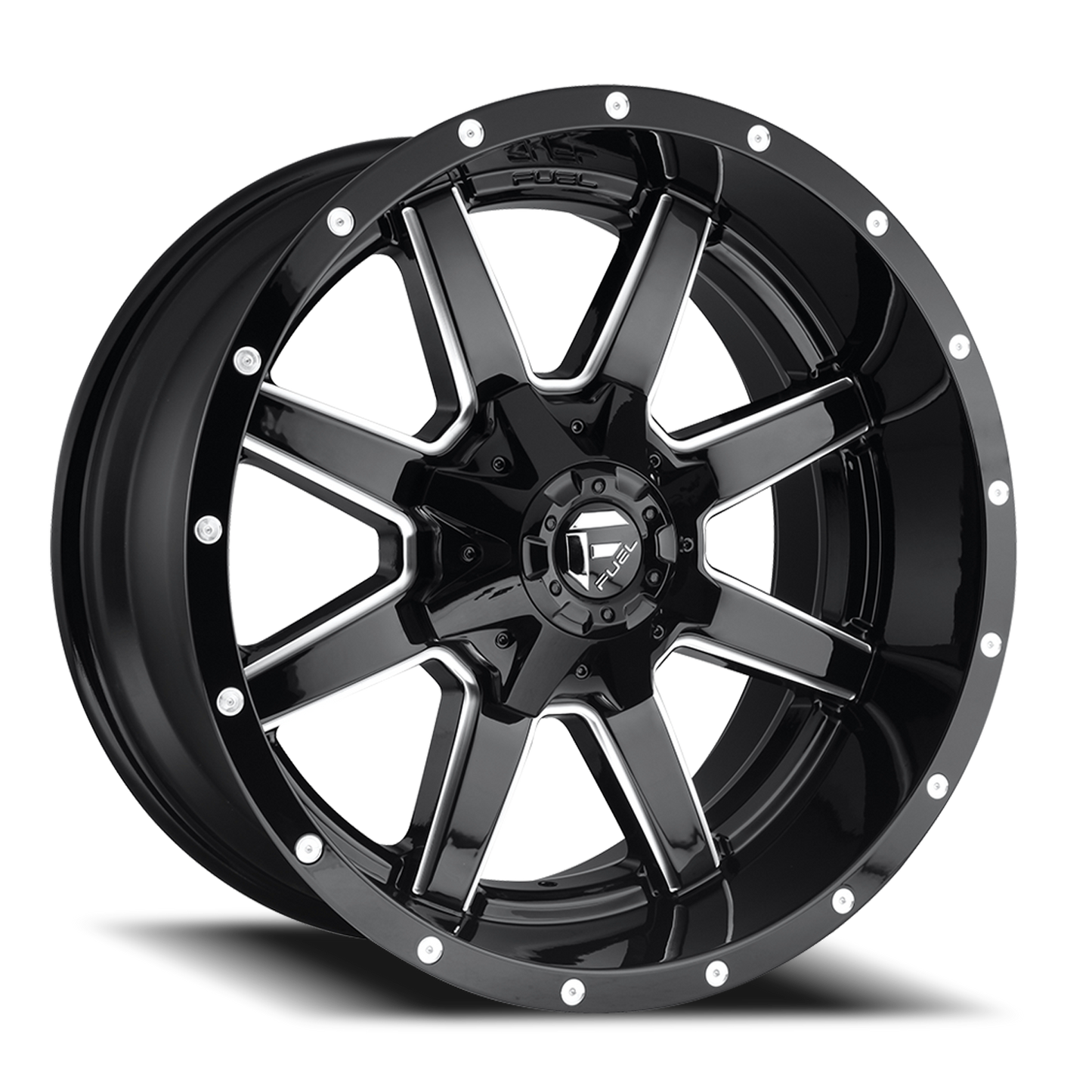 Aluminum Wheels 20X12 Maverick D610 6 On 135/6 On 139.7 Gloss Black Milled 106.4 Bore -44 Offset Fuel Off Road Wheels