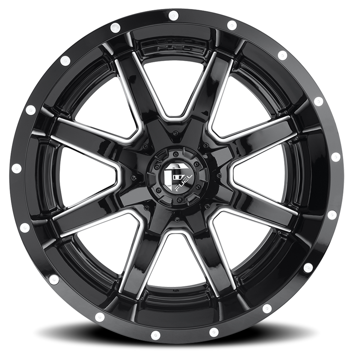 Aluminum Wheels 20X9 Maverick D610 5 On 114.3/5 On 127 Gloss Black/Milled 78.1 Bore 1 Offset Fuel Off Road Wheels