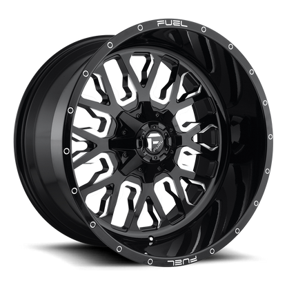 Aluminum Wheels 20X9 Stroke D611 5 On 114.3/5 On 127 Gloss Black/Milled 78.1 Bore 1 Offset Fuel Off Road Wheels