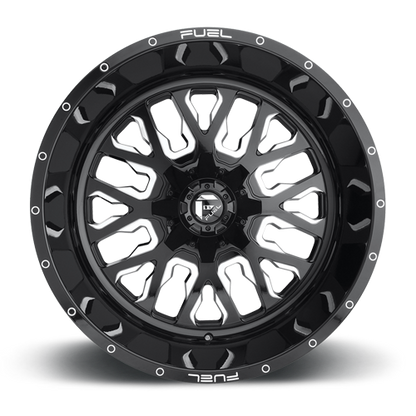 Aluminum Wheels 22X10 Stroke D611 6 On 135/6 On 139.7 Gloss Black Milled 106.1 Bore -19 Offset Fuel Off Road Wheels