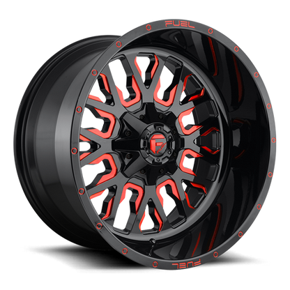 Aluminum Wheels 20X10 Stroke D612 6 On 135/6 On 139.7 Gloss Red Milled 106.1 Bore -19 Offset Fuel Off Road Wheels