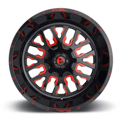 Aluminum Wheels 20X10 Stroke D612 6 On 135/6 On 139.7 Gloss Red Milled 106.3 Bore -18 Offset Fuel Off Road Wheels