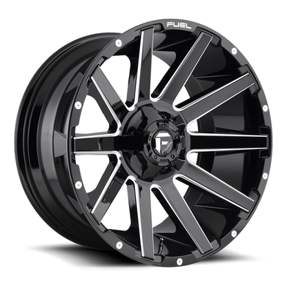 Aluminum Wheels 20X9 Contra D615 6 On 120/6 On 139.7 Gloss Black Milled 78.1 Bore 19 Offset Multi Spoke Fuel Off Road Wheels