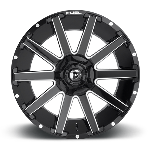 Aluminum Wheels 24X12 Contra D615 8 On 165.1 Gloss Black Milled 125.2 Bore -44 Offset Multi Spoke Fuel Off Road Wheels