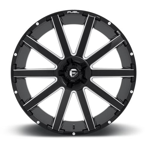 Aluminum Wheels 20X10 Contra D616 8 On 180 Matte Black Milled 124.3 Bore -18 Offset Multi Spoke Fuel Off Road Wheels