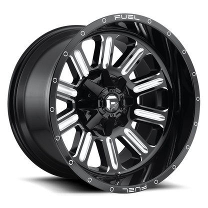 Aluminum Wheels 20X12 Hardline D620 8 On 165.1 Gloss Black Milled 125.2 Bore -44 Offset Fuel Off Road Wheels