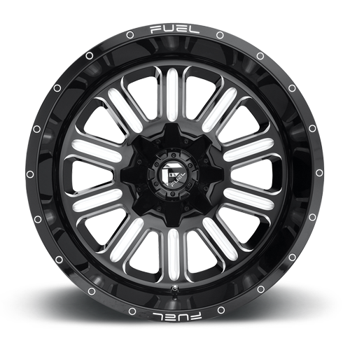 Aluminum Wheels 22X12 Hardline D620 8 On 170 Gloss Black Milled 125.1 Bore -44 Offset Fuel Off Road Wheels