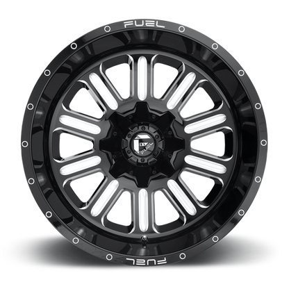 Aluminum Wheels 22X12 Hardline D620 6 On 135/6 On 139.7 Gloss Black Milled 106.1 Bore -45 Offset Fuel Off Road Wheels