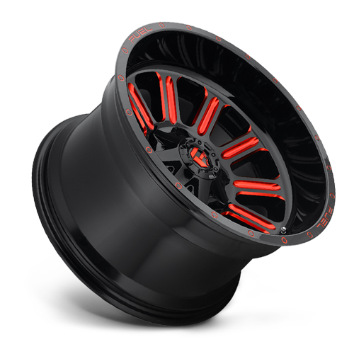 Aluminum Wheels 20X10 Hardline D621 5 On 114.3/5 On 127 Gloss Black/Candy Red 78.1 Bore -18 Offset Fuel Off Road Wheels