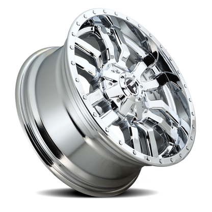 Aluminum Wheels 20X9 Sledge D631 8 On 180 Chrome Plated 124.2 Bore 1 Offset Fuel Off Road Wheels