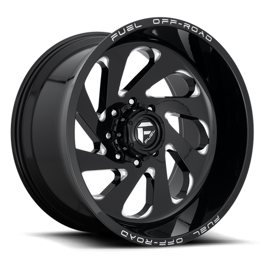 Aluminum Wheels 22X12 Vortex D637 8 On 180 Gloss Black Milled 124.3 Bore -44 Offset Fuel Off Road Wheels