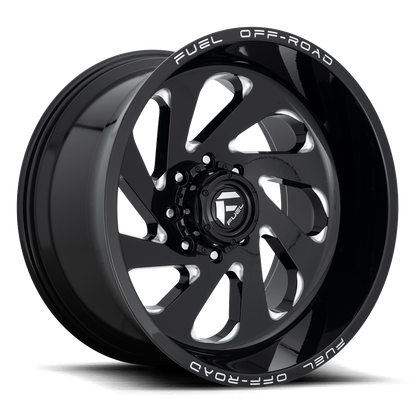 Aluminum Wheels 22X12 Vortex D637 6 On 135 Gloss Black Milled 87.1 Bore -44 Offset Fuel Off Road Wheels