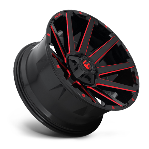 Aluminum Wheels 20X10 Contra D643 8 On 180 Gloss Red Milled 124.3 Bore -18 Offset Multi Spoke Fuel Off Road Wheels