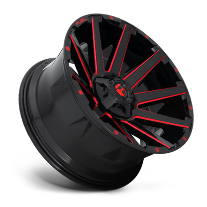 Aluminum Wheels 20X9 Contra D643 8 On 180 Gloss Red Milled 124.3 Bore 1 Offset Multi Spoke Fuel Off Road Wheels