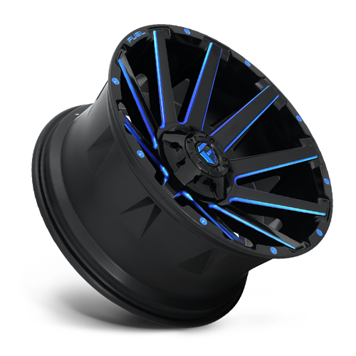 Aluminum Wheels 20X9 Contra D644 8 On 180 Gloss Blue Milled 124.3 Bore 1 Offset Multi Spoke Fuel Off Road Wheels