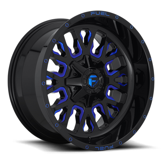 Aluminum Wheels 18X9 Stroke D645 8 On 165.1 Gloss Blue Milled 125.2 Bore -12 Offset Fuel Off Road Wheels