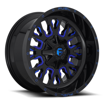 Aluminum Wheels 18X9 Stroke D645 6 On 135/6 On 139.7 Gloss Blue Milled 106.3 Bore -12 Offset Fuel Off Road Wheels