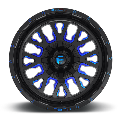Aluminum Wheels 20X9 Stroke D645 8 On 170 Gloss Blue Milled 125.1 Bore 1 Offset Fuel Off Road Wheels