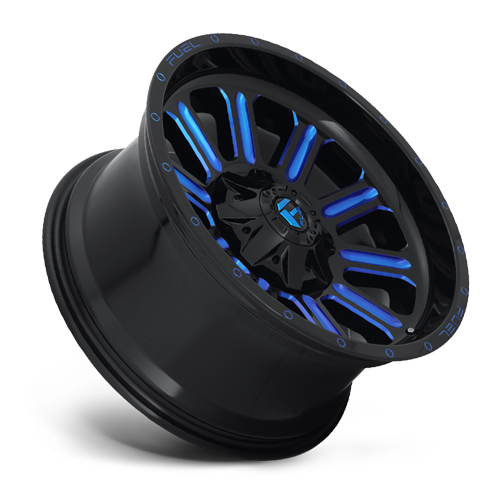 Aluminum Wheels 20X10 Hardline D646 8 On 170 Gloss Black/Candy Blue 125.1 Bore -18 Offset Fuel Off Road Wheels