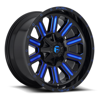 Aluminum Wheels 20X10 Hardline D646 5 On 114.3/5 On 127 Gloss Black/Candy Blue 78.1 Bore -18 Offset Fuel Off Road Wheels