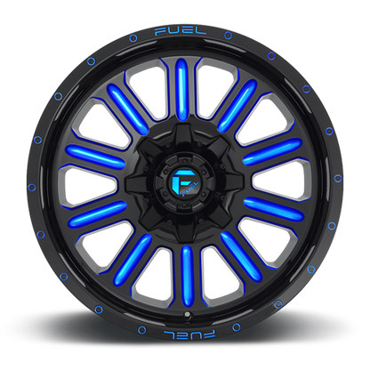 Aluminum Wheels 20X10 Hardline D646 5 On 139.7/5 On 150 Gloss Black/Candy Blue 110.3 Bore -18 Offset Fuel Off Road Wheels
