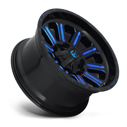 Aluminum Wheels 20X9 Hardline D646 8 On 170 Gloss Black/Candy Blue 125.1 Bore 1 Offset Fuel Off Road Wheels