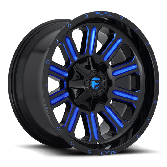 Aluminum Wheels 20X9 Hardline D646 5 On 139.7/5 On 150 Gloss Black/Candy Blue 110.3 Bore 20 Offset Fuel Off Road Wheels
