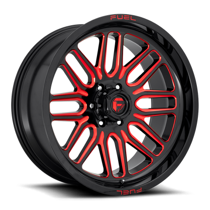 Aluminum Wheels 22X10 Ignite D663 6 On 135 Gloss Black Red Tinted Clear 87.1 Bore -18 Offset Fuel Off Road Wheels