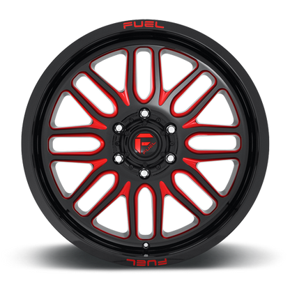 Aluminum Wheels 22X12 Ignite D663 8 On 170 Gloss Black Red Tinted Clear 125.1 Bore -43 Offset Fuel Off Road Wheels