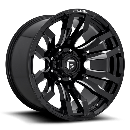 Aluminum Wheels 17X9 Blitz D673 8 On 170 Gloss Black Milled 125.1 Bore -12 Offset Multi Spoke Fuel Off Road Wheels