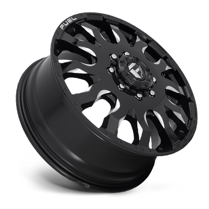 Dually Wheels 20X8.25 Blitz Dually D673 8 On 165.1 Gloss Black Milled 117 Bore 105 Offset Multi Spoke Front Dually Fuel Off Road Wheels