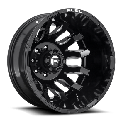 Dually Wheels 20X8.25 Blitz Dually D673 8 On 210 Gloss Black Milled 154.3 Bore -246 Offset Multi Spoke Outer Dually Fuel Off Road Wheels