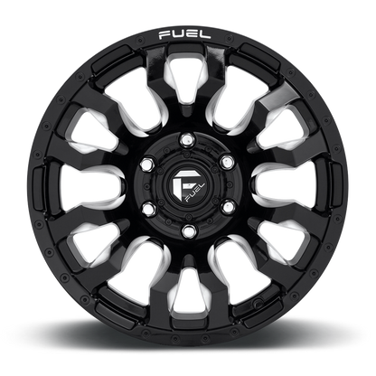 Aluminum Wheels 20X9 Blitz D673 6 On 139.7 Gloss Black Milled 106.1 Bore 1 Offset Multi Spoke 0 Lip Fuel Off Road Wheels