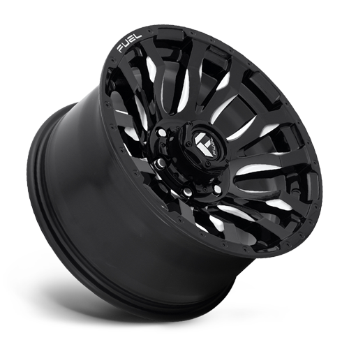 Aluminum Wheels 20X9 Blitz D673 6 On 139.7 Gloss Black Milled 106.1 Bore 20 Offset Multi Spoke 37 Lbs Fuel Off Road Wheels