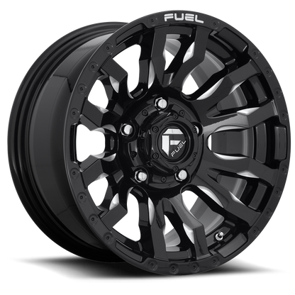 Aluminum Wheels 20X9 Blitz D673 5 On 139.7 Gloss Black Milled 78.1 Bore 1 Offset Multi Spoke 0 Lip Fuel Off Road Wheels