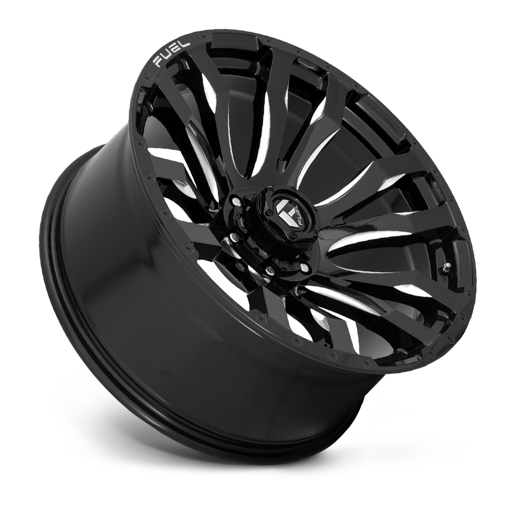 Aluminum Wheels 20X9 Blitz D673 5 On 139.7 Gloss Black Milled 78.1 Bore 1 Offset Multi Spoke Fuel Off Road Wheels