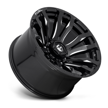 Aluminum Wheels 22X10 Blitz D673 8 On 165.1 Gloss Black Milled 125.1 Bore -18 Offset Multi Spoke Fuel Off Road Wheels