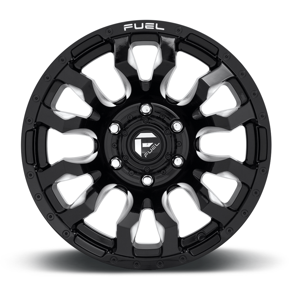 Aluminum Wheels 22X12 Blitz D673 6 On 135 Gloss Black Milled 87.1 Bore -44 Offset Multi Spoke Fuel Off Road Wheels