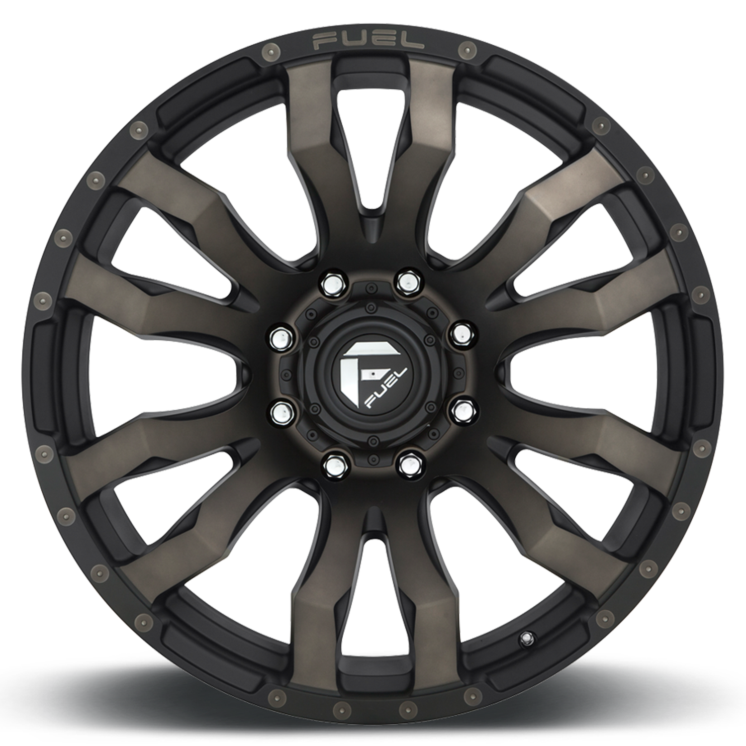 Aluminum Wheels 18X9 Blitz D674 8 On 180 Matte Black Double Dark Tint 124.2 Bore -12 Offset Multi Spoke Fuel Off Road Wheels