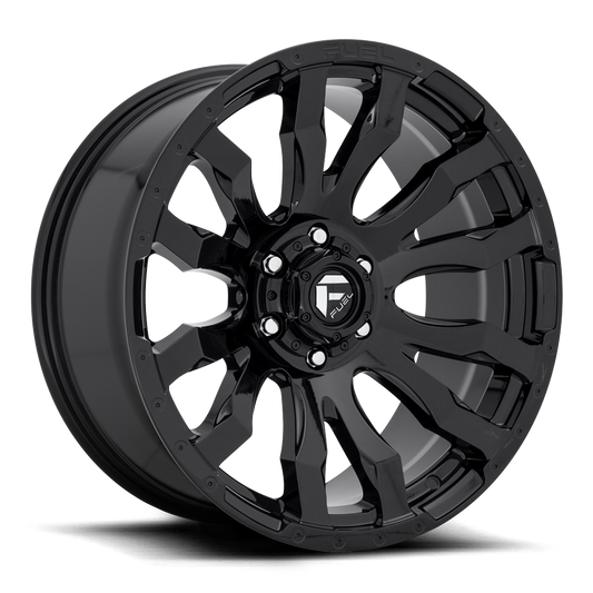 Aluminum Wheels 20X12 Blitz D675 5 On 139.7 Gloss Black 78.1 Bore -44 Offset Multi Spoke Fuel Off Road Wheels
