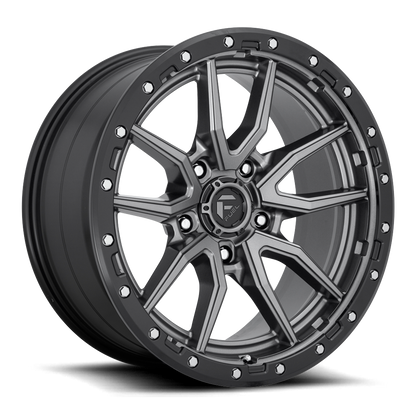 Aluminum Wheels 18X9 Rebel D680 5 On 139.7 Matte Gunmetal Gray Black Bead Ring 78.1 Bore -12 Offset Fuel Off Road Wheels