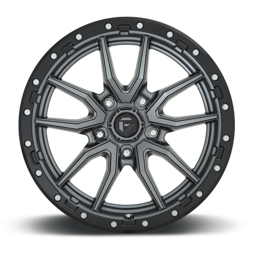 Aluminum Wheels 18X9 Rebel D680 5 On 139.7 Matte Gunmetal Gray Black Bead Ring 78.1 Bore -12 Offset Fuel Off Road Wheels