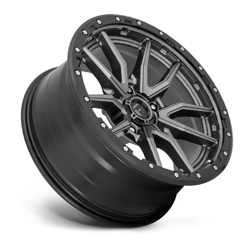 Aluminum Wheels 20X9 Rebel D680 5 On 139.7 Matte Gunmetal Gray Black Bead Ring 78.1 Bore 1 Offset Fuel Off Road Wheels