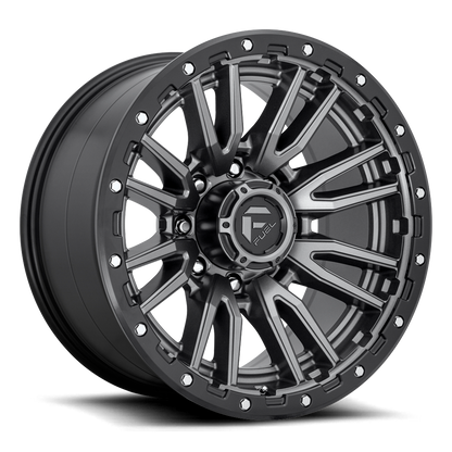 Aluminum Wheels 22X12 Rebel D680 8 On 170 Matte Gunmetal Gray Black Bead Ring 125.1 Bore -44 Offset Fuel Off Road Wheels