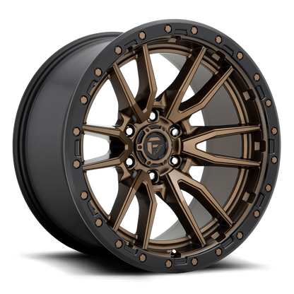 Aluminum Wheels 22X12 Rebel D681 6 On 139.7 Matte Bronze Black Bead Ring 106.1 Bore -44 Offset Fuel Off Road Wheels
