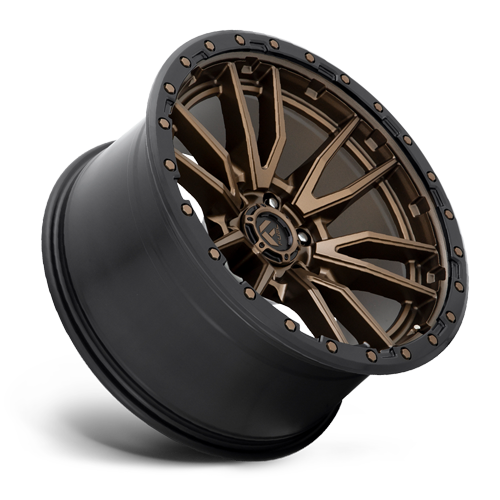 Aluminum Wheels 22X12 Rebel D681 6 On 139.7 Matte Bronze Black Bead Ring 106.1 Bore -44 Offset Fuel Off Road Wheels