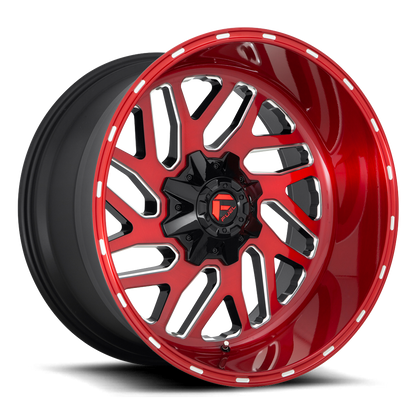 Aluminum Wheels 22X10 Triton D691 8 On 165.1 Candy Red Milled 125.1 Bore -18 Offset Mesh Spoke Fuel Off Road Wheels